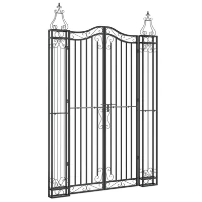 Immagine prodotto di Cancello da Giardino Nero 121x8x180 cm in Ferro Battuto