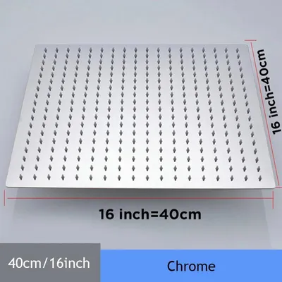 Produktbild von Duschkopf Regendusche - Quadratischer 40 cm Überkopfbrausekopf - 2 mm Ultradünn Edelstahl - Wandmontage - Chrom