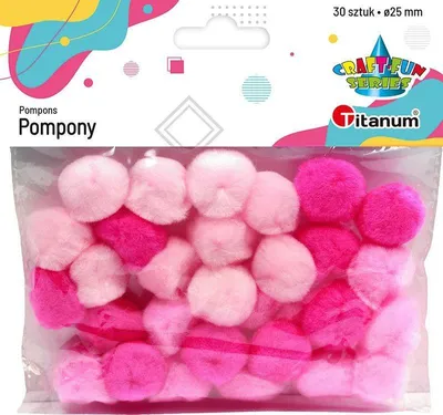 Produktbild von Rosa Acrylbommeln 25mm 30Stück Titanum
