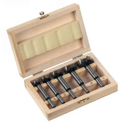 Produktbild von Forstnerbohrer-Set, 5-teilig in Holzkassette, DIN 7483 G, 15-35 mm