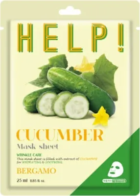 Produktbild von BERGAMO - HELP! Cucumber Mask Sheet, 25ml