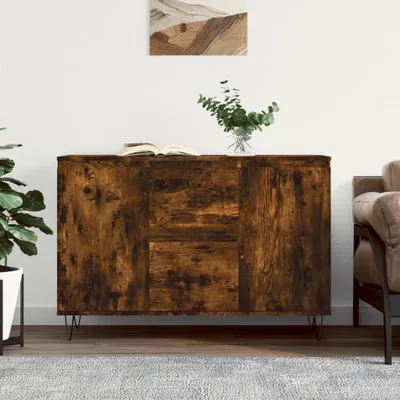 Produktbild von "Rabatt" Mehrzweckschrank/Vitrine/Sideboard - Modernes Design - Räuchereiche 101,5x35x70 cm Holzwerkstoff - Kommoden CC22284