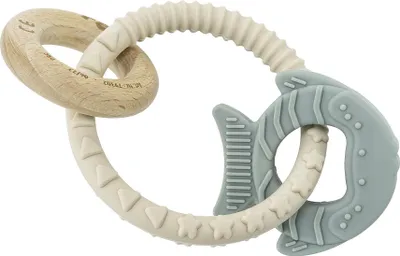 Produktbild von reer BiteDuo | Silikon-Holz-Beißring für Babys | Baby Zahnungshilfe | Mtorikspielzeug