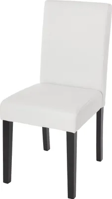 Produktbild von Esszimmerstuhl klassisch und zeitlos | HxBxT 90x43x56cm | Sitzhöhe 45cm | Kunstleder | dunkle Beine | Weiß matt | Küchenstuhl Stuhl