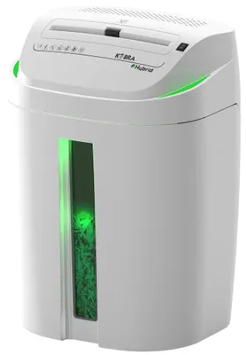 Productafbeelding van KOBRA shredder C2-HYBRID, dwarsdoorsnede 1,9 x 13 mm, geschikt voor A4-papier, capaciteit 12 vellen, opvangbakinhoud 40 liter, beveiligingsniveau P5, wit-groen