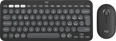 Obrázok produktu pre Logitech 920-012221, Bezdrôtový, RF Wireless + Bluetooth, Nožnicový spínač, QWERTY, Grafit, Obsahuje myš