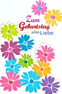 Produktbild von Artebene Karte Präge-Geburtstag-Blüten, Farbe: Weiß, Größe: 14,8x21 cm