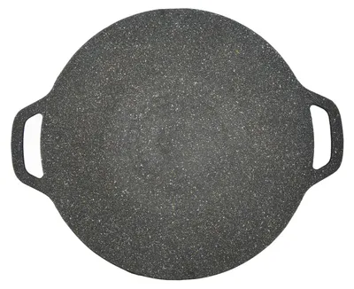 Zdjęcie produktu dla Omgoods - Patelnia grillowa 38 cm - Dwa uchwyty - 6-warstwowa powłoka - Bez - Zdrowe gotowanie - Powierzchnia odporna na zarysowania - Płyta do pieczenia