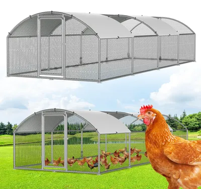 Obrázok produktu pre Kurník Vigevee s kopulovitou strechou a výbehom 3x8x2 m, pozinkovaný, pre sliepky