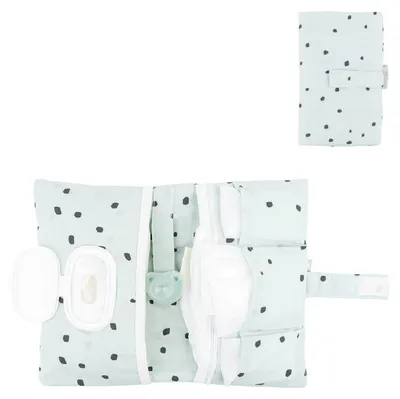 Produktbild von Kikkaboo Windeltasche Bear with me Wickeltasche, Selbstverschluss, Baumwolle grün