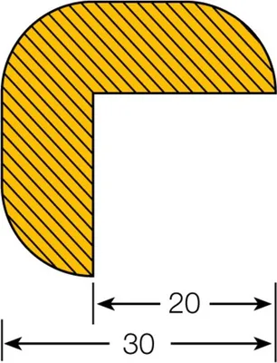Produktbild von Warn- und Schutzprofil, Eckenschutz/Kantenschutz, Typ E | 5000x30 mm, 5 m