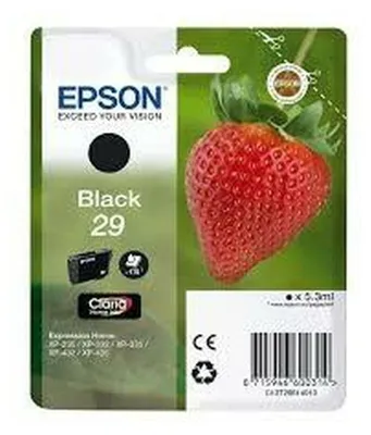 Obrázok produktu pre Epson Strawberry Singlepack Black 29 Claria Home Ink, Štandardná výťažnosť, Čierna, Atrament na pigmentovej báze, 5,3 ml, 1 kusov, 175 strany