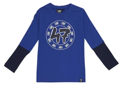 Produktbild von Zweifarbiges Langarm-T-Shirt für Kinder mit Basic-Aufdruck