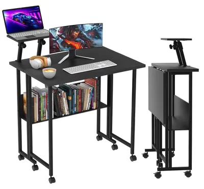 Obrázok produktu pre Sklopný písací stôl na kolieskach pre domáce kancelárie