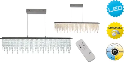 Produktbild von Näve LED Pendelleuchte "Diamonds" - Material: Metall, Acryl - Farbe: chrom; 6093242