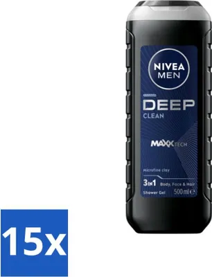 Produktbild von NIVEA MEN - Duschgel - Tiefenreinigung 3-in-1 - 500 ml - Vorteilspack - 15 Stücke