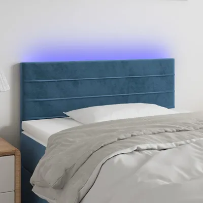 Produktbild von The Living Store LED Kopfteil Dunkelblau 90x5x78/88 cm Samt