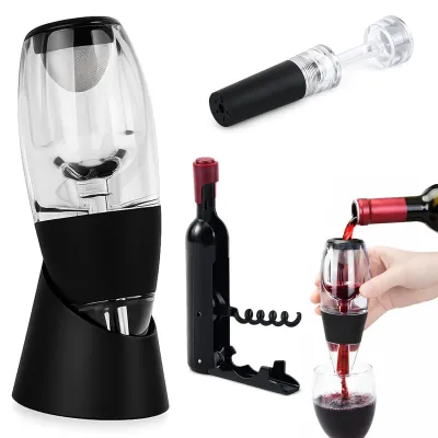 Weinbelüfter-Dekanter-Set mit Korkenzieher und Vakuumstopfen