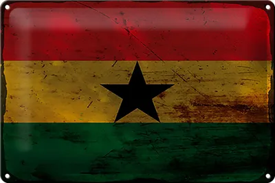 Produktbild von Blechschild Flagge Ghana 30x20cm Flag of Ghana Rost