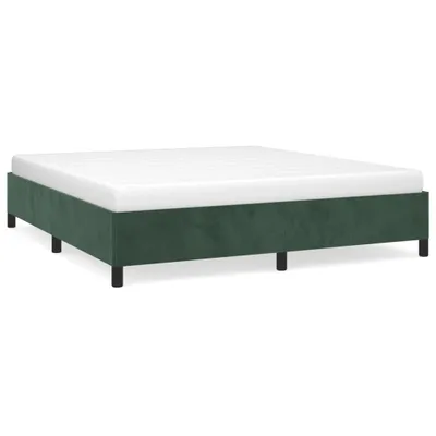 Produktbild von Bettgestell ohne Matratze Dunkelgrün 160x200 cm Samt