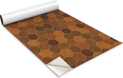 Immagine prodotto di Pellicola autoadesiva per mobili - pellicola decorativa - per mobili da tavolo - tagliabile su misura - esagoni marroni - 100 x 50 cm
