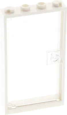 Produktbild von 1x Lego Tür Rahmen 1x4x6 weiß Türblatt Scheibe transparent weiß Haus 60616 60596