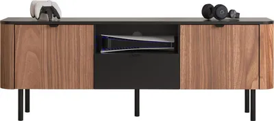 Produktbild von MIRJAN24 TV-Lowboard Pero 150 02, Stilvoll Wohnzimmer, TV-Lowboard (Farbe: Schwarz Nuss)