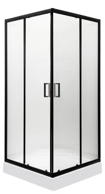 Zdjęcie produktu dla Kabina prysznicowa Kerra Soho SQ 80cm BLACK z brodzikiem