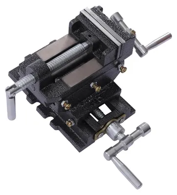 Produktbild von Schraubstock für Bohr- und Fräsmaschine - X‑Y Kreuztisch-Schraubstock - 7,5 cm Backenbreite - Spannweite 6,5 cm - Gusseisen/Stahl - 5 kg - Schwarz