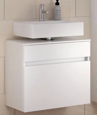 Produktbild von Waschbeckenunterschrank Badschrank Unterschrank Schrank Badmöbel "Baabe I" Weiß/Weiß-Matt