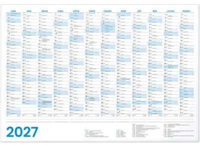 Zdjęcie produktu dla NOTIQUE, roczny kalendarz na rok 2027, format A2, wymiary 59,4 x 42 cm