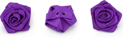 Produktbild von Satinrosen 3cm zum Basteln & Aufnähen 10 Stück Lila