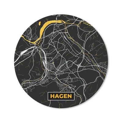 Produktbild von MuchoWow® Mauspad Mousepad Hagen - Deutschland - Gold - Stadtplan - Karte 50x50 cm - Mousepads - Maus Mat - Pad - Mausunterlage - Vinyl