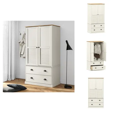 Immagine prodotto di vidaXL Armadio VIGO Bianco 90x55x176 cm in legno di pino massiccio - Armadi