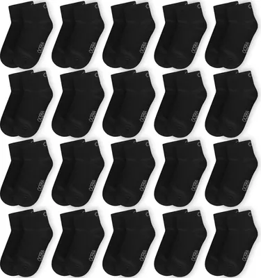 Produktbild von OCERA 10 Paar Kurzschaft Socken für Kinder (uni) in verschiedenen bunten Farben - 20 Paar Schwarz, 27-30