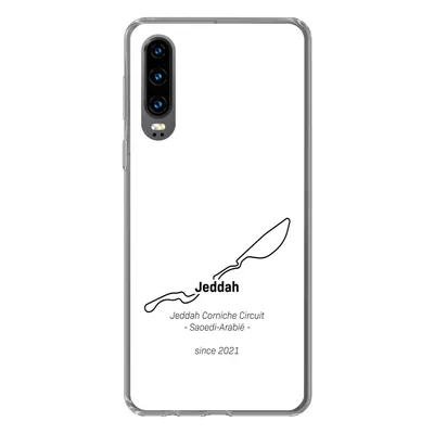 Produktbild von MuchoWow® Handyhülle Schutzhülle Hülle für Huawei P30 Formel 1 - Jeddah - Rennstrecke Silikon Softcase Handy Hülle - Kartenbesitzer
