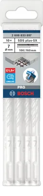 Obrázok produktu pre Príklepová vŕtačka PRO SDS plus-5X, 7 x 100 x 160 mm, 10 ks.