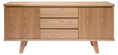 Produktbild von Miliboo - Skandinavisches Sideboard aus Esche mit Türen und Schubladen 160 cm FIFTIES