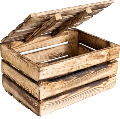 Image de Creative Deco Grande Boite Rangement en Bois Flammé 40 x 30 x 22 cm