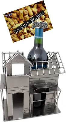 Produktbild von Brubaker Držiak na fľaše vína Topping Out Dekoratívny kovový stojan na fľaše s blahoželaním