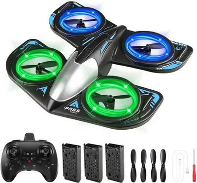 Productafbeelding van Mini drone voor kinderen – Schuimstof RC vliegtuig met LED-verlichting – Stunt drone met 360° draaiingen – Hoogtebehoud & Headless-modus – 3 snelheidsniveaus – 3 batterijen – Binnen drone voor beginners