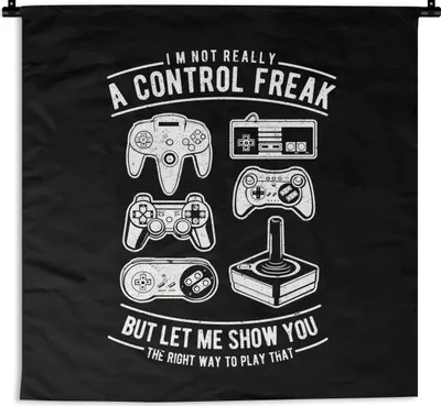 Produktbild von MuchoWow® Wandteppich Wandbehang Mancave - Spiele - Controller - Vintage 90x90 cm Tapisserie Dekoration Wandtuch - Wandaufhänger
