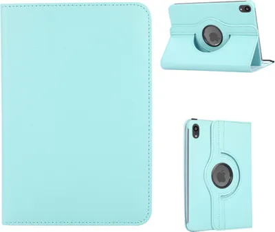 Produktbild von Für Apple iPad Mini 2024 8.3" / Mini 6 2021 360 Rotation Kunstleder Hülle H Blau