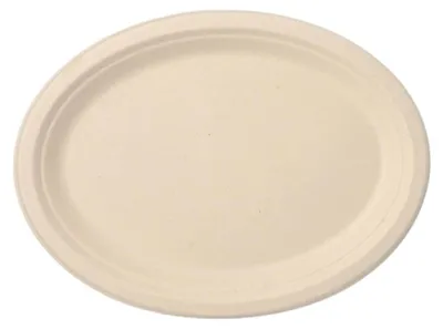 Produktbild von Teller, Zuckerrohr "pure" oval 26 cm x 20 cm x 2 cm natur