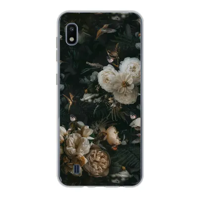 Produktbild von MuchoWow® Handyhülle Schutzhülle Hülle für Samsung Galaxy A10 Blumen - Muster - Vogel Silikon Softcase Handy Hülle - Schutzhülle