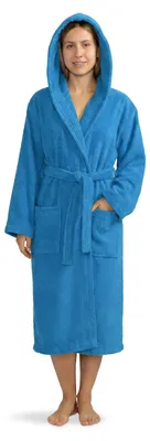 Produktbild von Celodoro Damen und Herren Bademantel mit Kapuze - Blau 3XL