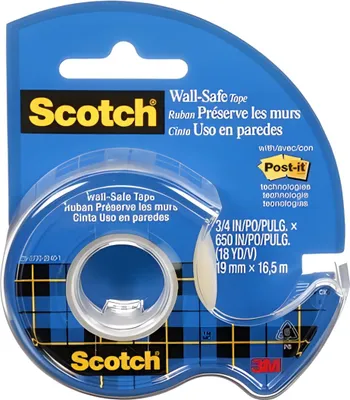 Productafbeelding van Scotch - Plakband, 19 mm x 16,5 m, geschikt voor wanden, handmatig afrolbaar | 1 stuk