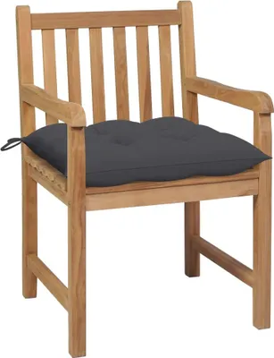Produktbild von vidaXL Gartenstühle 2 Stk. mit Anthrazit Kissen Massivholz Teak