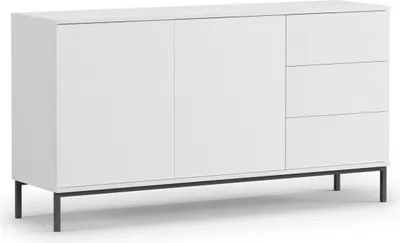 Produktbild von DESIGN MÖBEL Kommode mit Schubladen – Sideboard Holz, Highboard, TV Schrank, Schubladenschrank, Schlafzimmer Möbel (Querty Weiß)