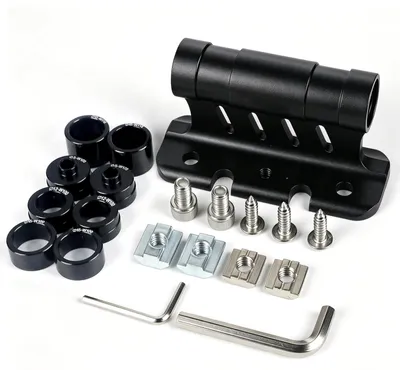 Produktbild von Fahrradlenkerhalterung aus Aluminiumlegierung – Montageblock mit 4 Adaptern